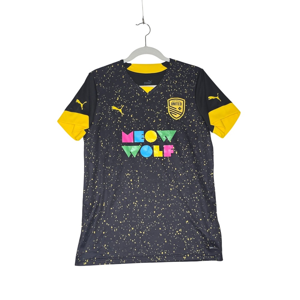 Puma New Mexico United Meow Wolf Soccer Jersey BlackYellow M's M Rare Unique!